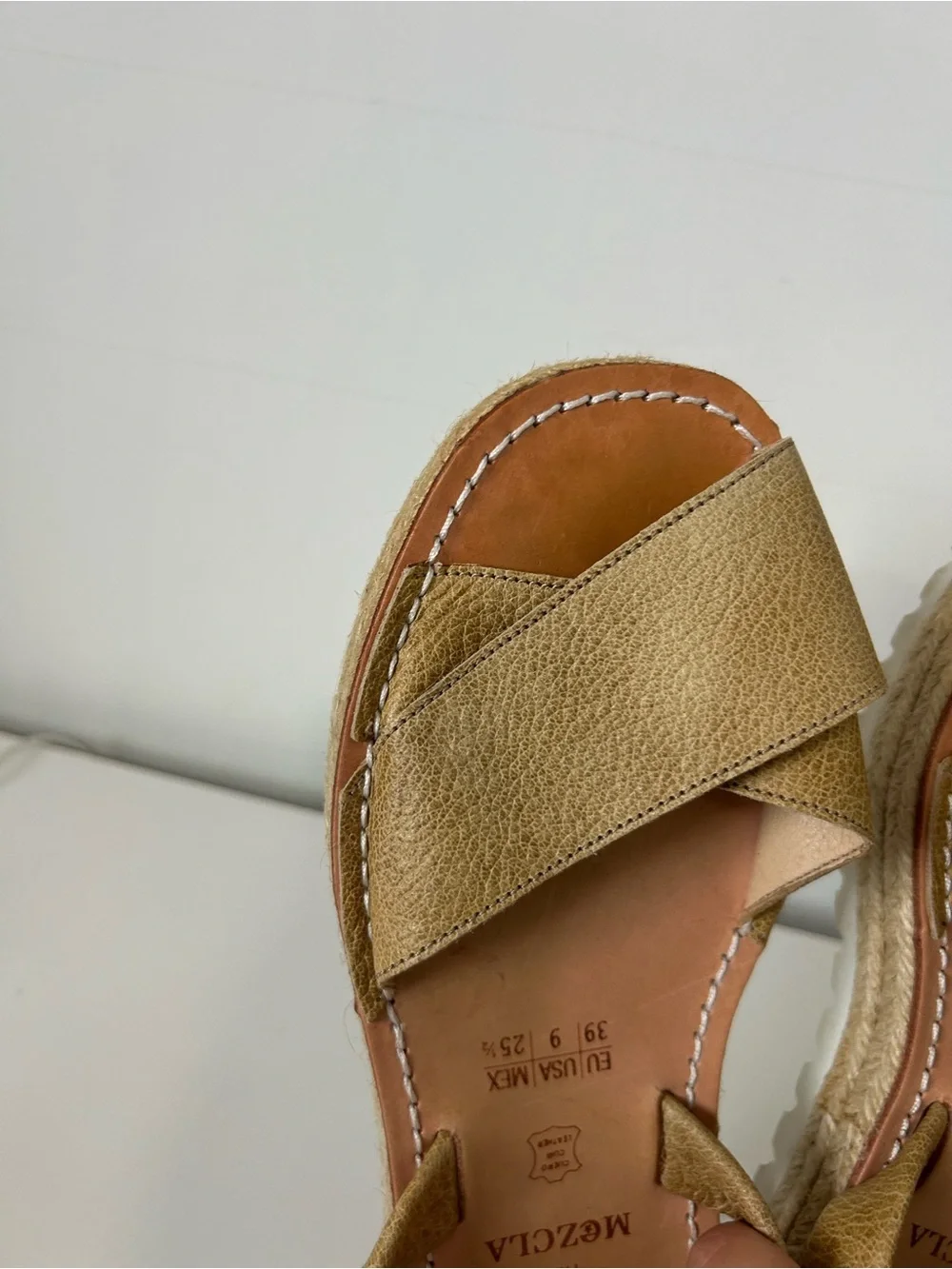 AVRK Avaraca Mezcla Espadrille Platform Leather Sandals Size 9 boho beach chic
